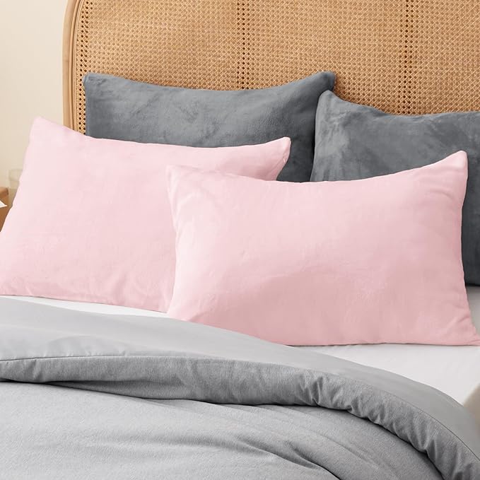 BEDELITE Flannel King Size Pillow Cases Set of 2, Super Soft Fleece Pillowcases - Image 8