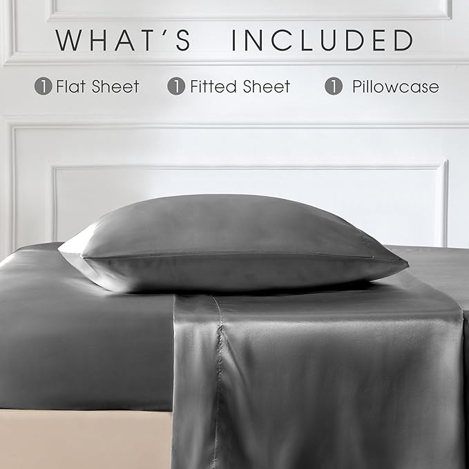 FreshCulture Satin Sheets Twin Size Bed Set - Image 3