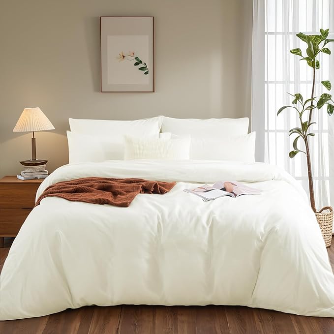 NEXHOME PRO King Duvet Cover Set, 100% Washed Cotton - Image 2
