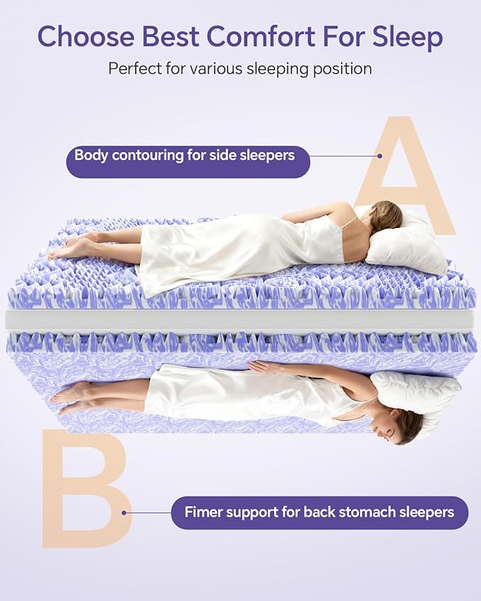 ChiXpace Dual Layer 5 Inch Memory Foam Mattress Topper Twin XL - Image 6
