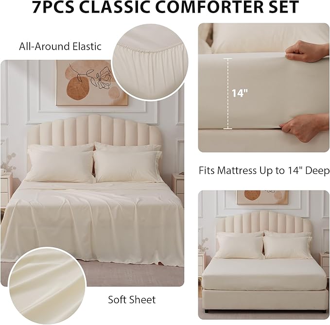 King Comforter Set Beige - Image 2