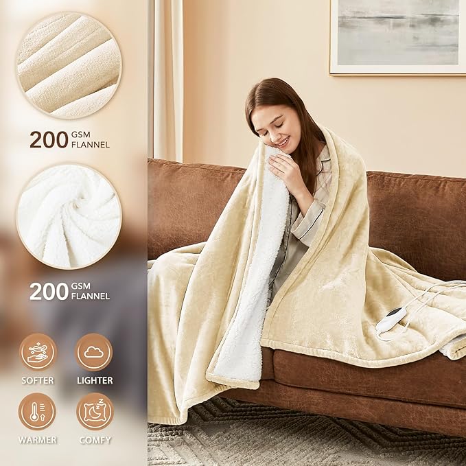 Homemate Electric Heated Blanket Full Size - Image 2