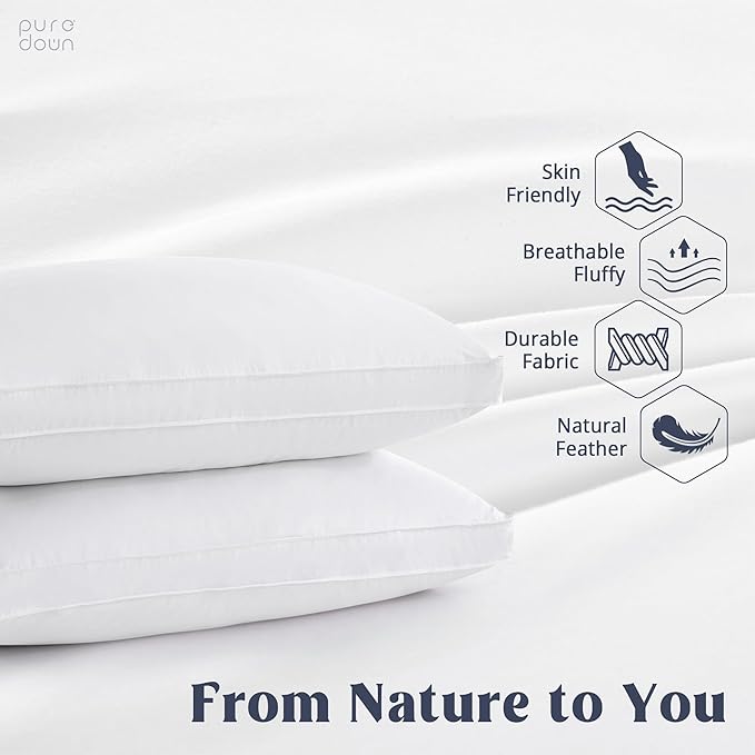 puredown Goose Down Feather Pillows - Image 2