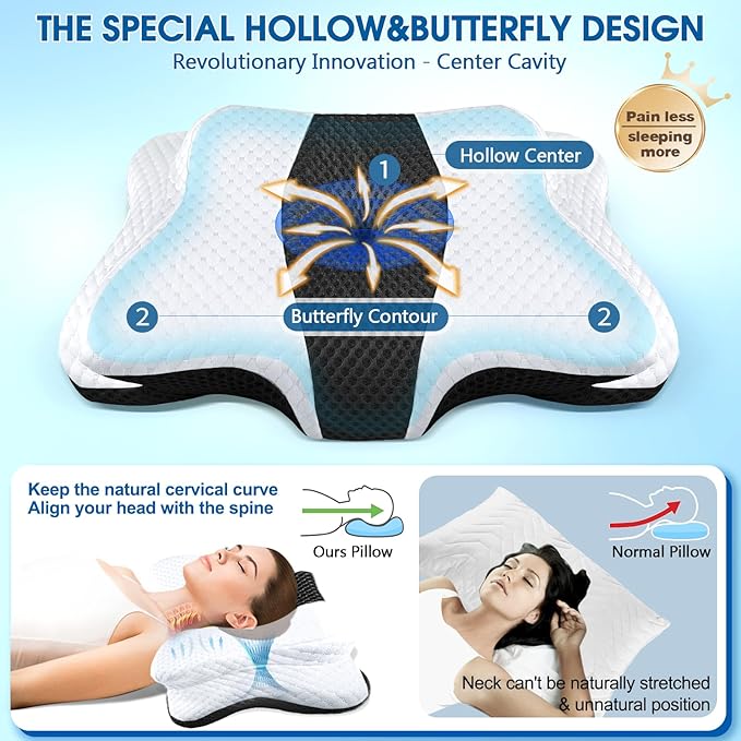 CHxxy Memory Foam Pillows, Cervical Pillow - Image 2