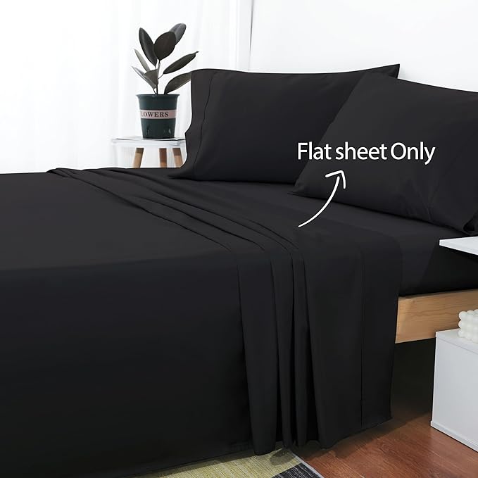 Cotton King Flat Sheet Only, 600 Thread Count 100% Egyptian Cotton Top Sheet - Image 2