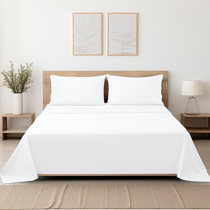 Cotton Twin Flat Sheet Only, 600 Thread Count 100% Egyptian Cotton Top Sheet - Image 8