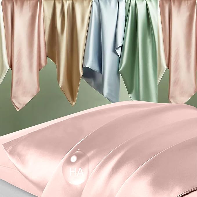 Silk Pillowcase 2 Pack, Natural Mulberry Silk Pillow Case, Anti Acne Silk - Image 2