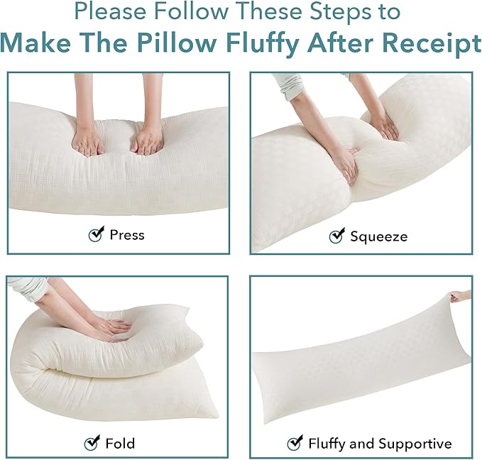 Oubonun Full Body Pillow for Adults, Soft and Fluffy Large Body Pillow for - Image 6