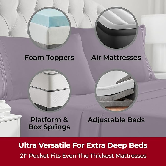 Mellanni Extra Deep California King Sheets - Image 2