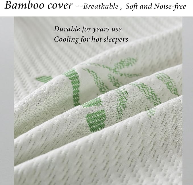 Shredded Memory Foam Pillows Set of 1, Cooling Zippered Breathable Memory Foam - Image 4