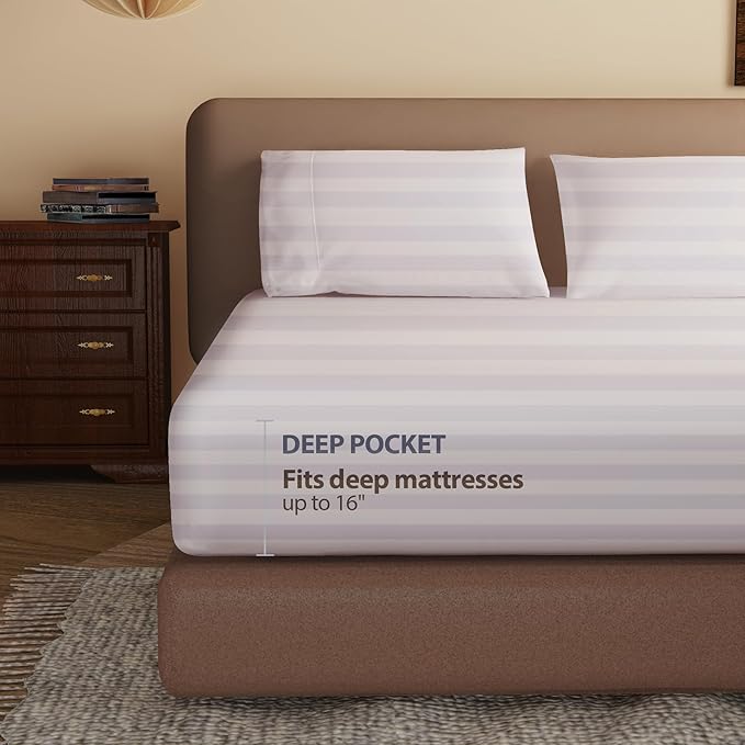 100% Egyptian Cotton Fitted Sheet King Size, 600 Thread Count, Single Fitted - Image 3