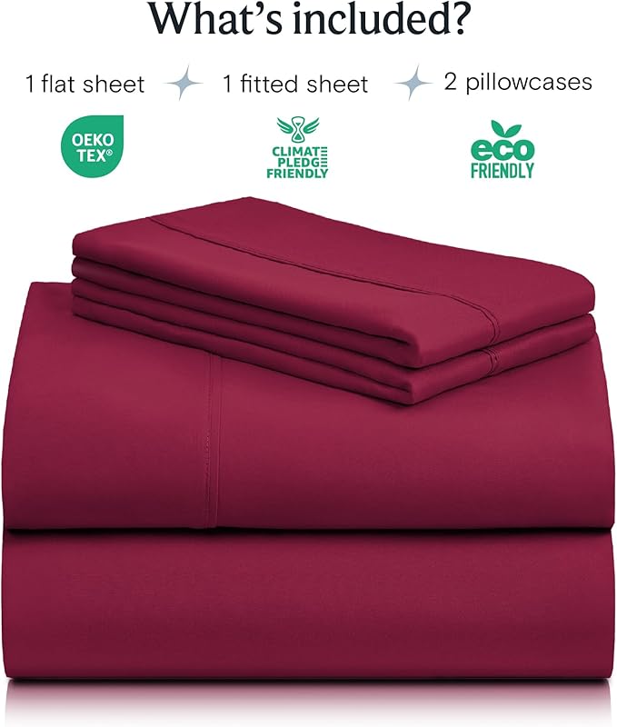 LuxClub 4 PC California King Sheet Set, Breathable Luxury Bed Sheets, Deep - Image 2