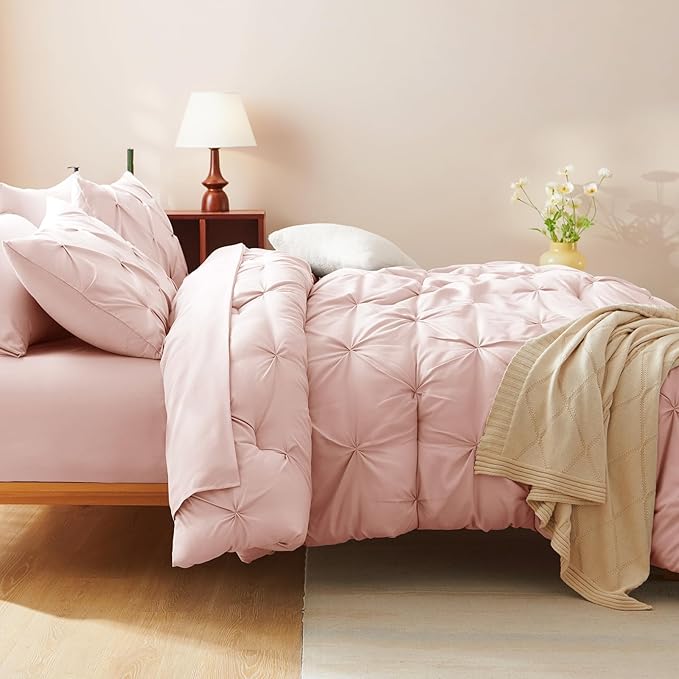 CozyLux Oversized Queen Comforter Sets Peach Pink, 7 Pieces Oversized Queen - Image 8