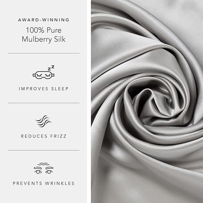 Fishers Finery 30mm 100% Pure Mulberry Silk Pillowcase Set, Quality Tested - Image 5