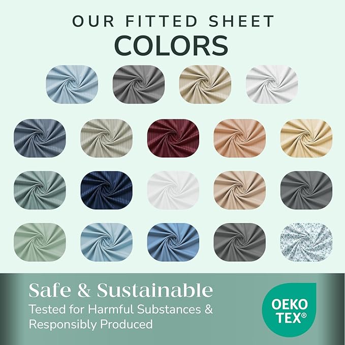 Feather & Stitch Fitted Bottom Sheet Only Full Size 500 TC-1 Piece 100% Cotton - Image 7