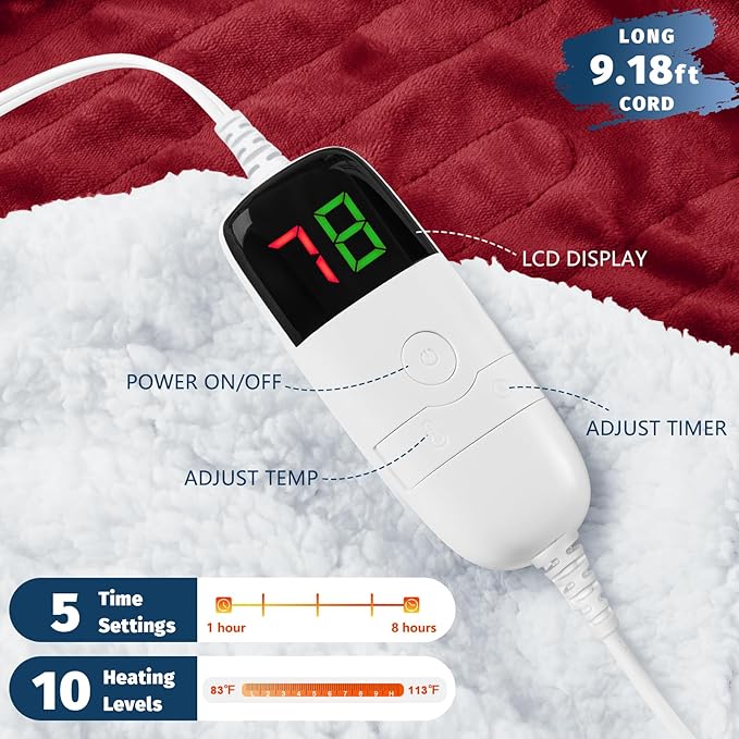 BOMOVA Heated Electric Blanket Full Size - Image 2
