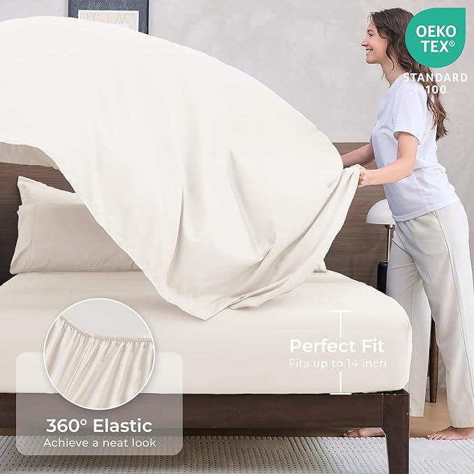 HEVUMYI Ivory Queen Comforter Set - Image 5