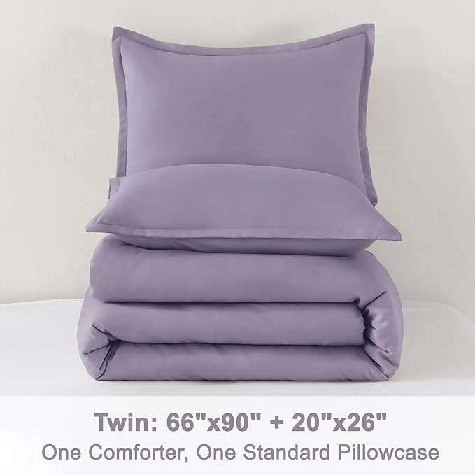 Litanika Grayish Purple Comforter Set Twin/Twin XL Size, 2 Pieces Lightweight - Image 9