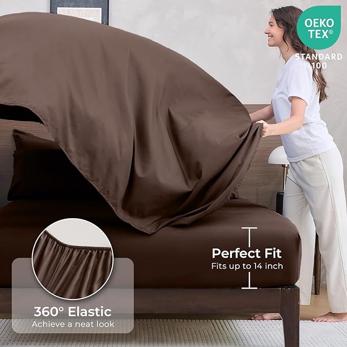 HEVUMYI Brown Twin Comforter Set - Image 5