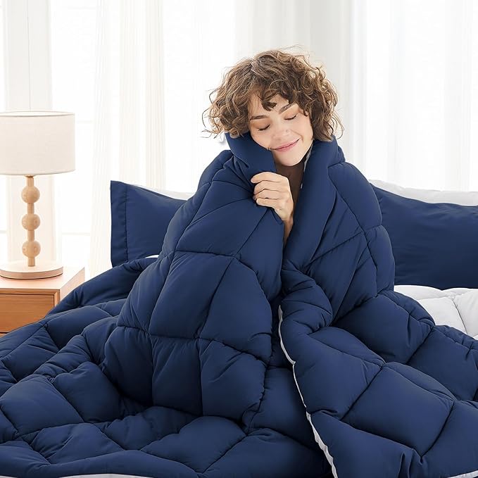 MUXHOMO 5 Pieces Twin Comforter Set, Reversible Bed in a Bag Twin Size - Image 2