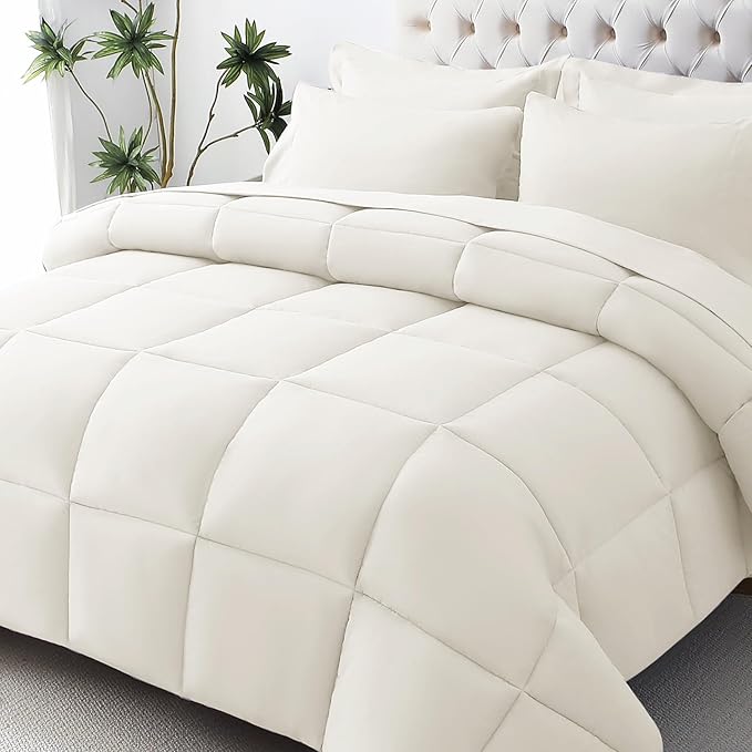 JOLLYVOGUE Queen Comforter Set, Ultra-Soft Bed in a Bag Queen Size 7 Pieces by JOLLYVOGUE