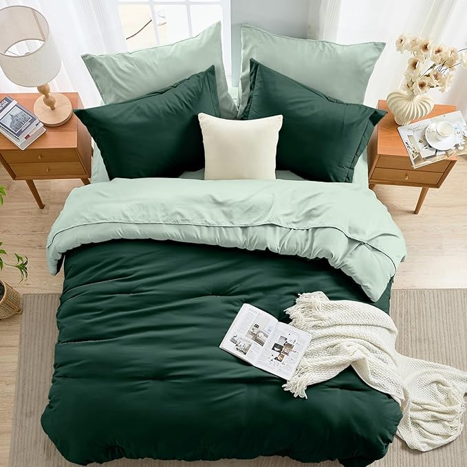 MUXHOMO 7 Pieces Queen Comforter Set, Soft Bed in a Bag Queen Size, All Season - Image 8