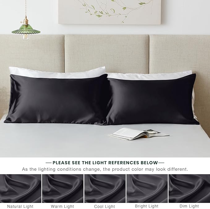 Love's cabin Satin Pillowcase Set of 2 Queen Size 20x30, Cooling Pillow Covers - Image 6
