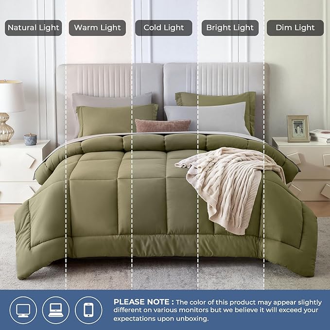 Sasttie Twin XL Comforter Set, 5 Pieces Reversible Twin XL Bed in a Bag - Image 8