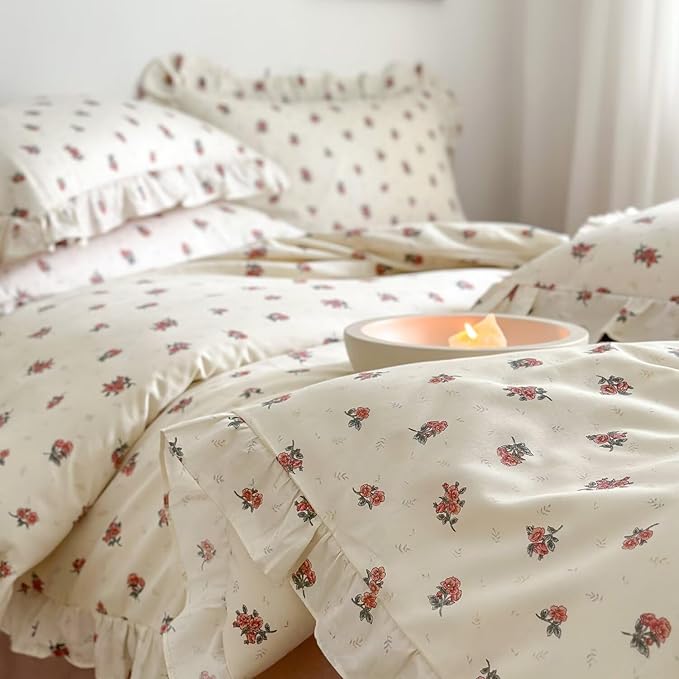 MKXI Twin Size Floral Duvet Cover Set - Image 5