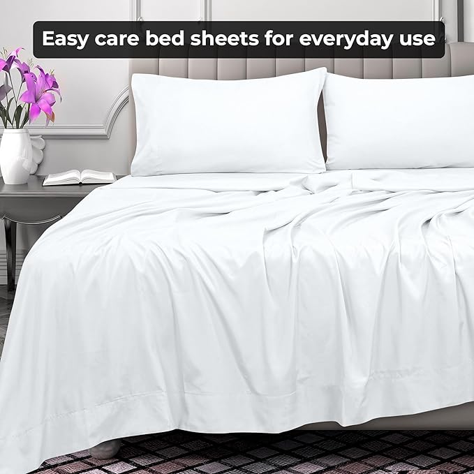 Royale Linens 2 Pack Bulk Flat Sheet Set - Image 7