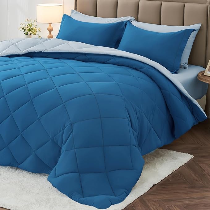 MUXHOMO 5 Pieces Twin Comforter Set, Reversible Bed in a Bag Twin Size by MUXHOMO