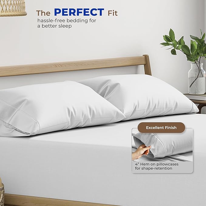 Thread Spread 100% Egyptian Cotton Pillow Cases Queen Size Set of 4 - Image 4