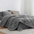 Love's cabin King Size Comforter Set Grey, 7 Pieces King Bed in a Bag, All by Lovescabin