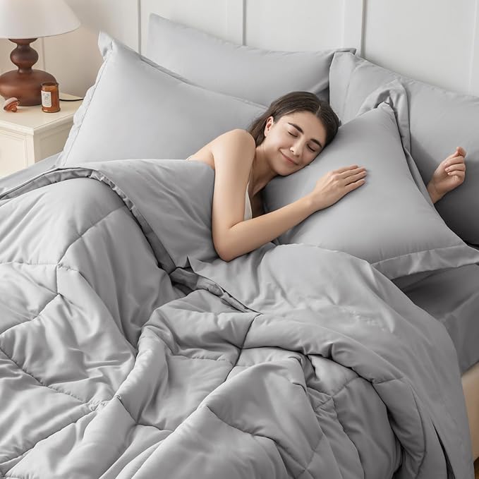 JOLLYVOGUE Queen Comforter Set, Ultra-Soft Bed in a Bag Queen Size 7 Pieces - Image 6