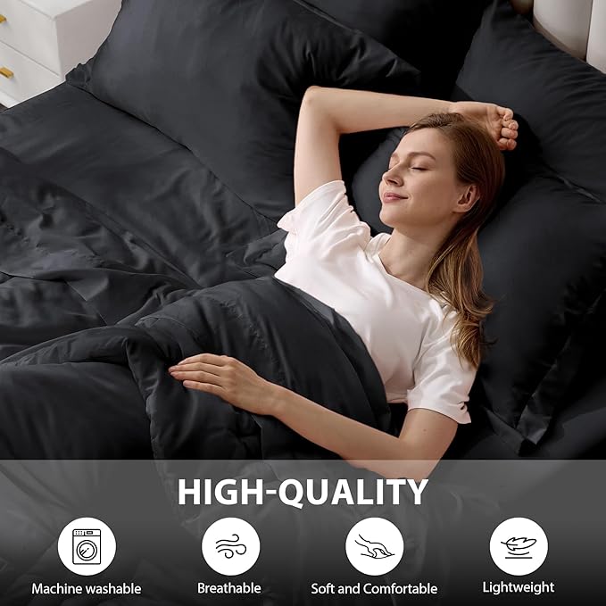 Twin Comforter Set Black - Image 4