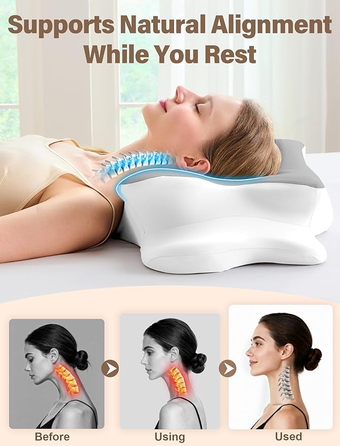 Cervical Neck Pillow for Pain Relief – Ergonomic Memory Foam Pillow for Side - Image 4