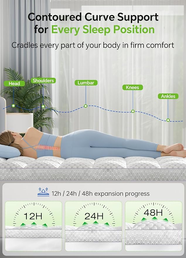 BEDELITE King Mattress Topper 3 Inch Thick Mattress Pad, Plush Pillow Top Bed - Image 5