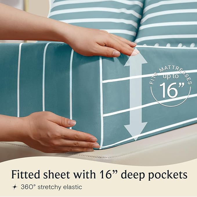 LuxClub 4 PC Full Size Sheet Set, Breathable Luxury Bed Sheets, Deep Pockets - Image 5