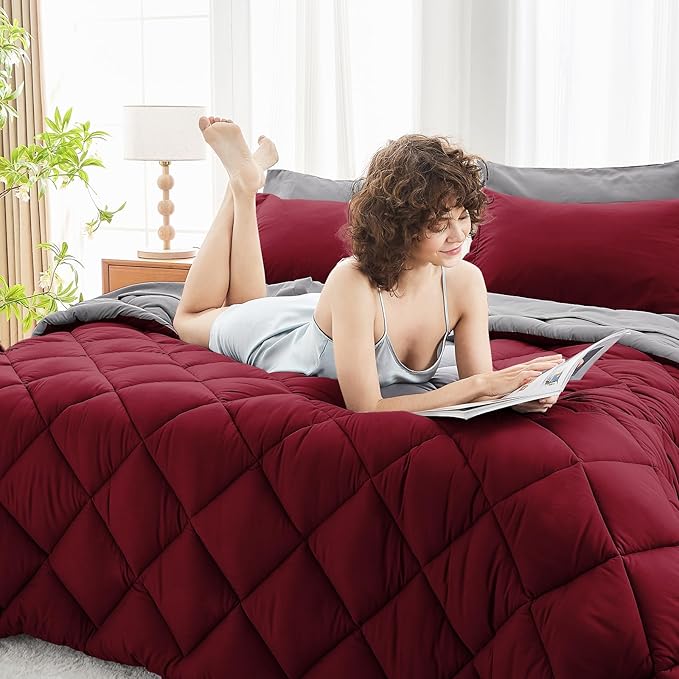 MUXHOMO 5 Pieces Twin XL Comforter Set, Reversible Bed in a Bag Twin XL Size - Image 8