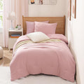 WRENSONGE Twin Comforter Set- 5 Pieces Soft Pink Twin Bed in a Bag, All Season by WRENSONGE