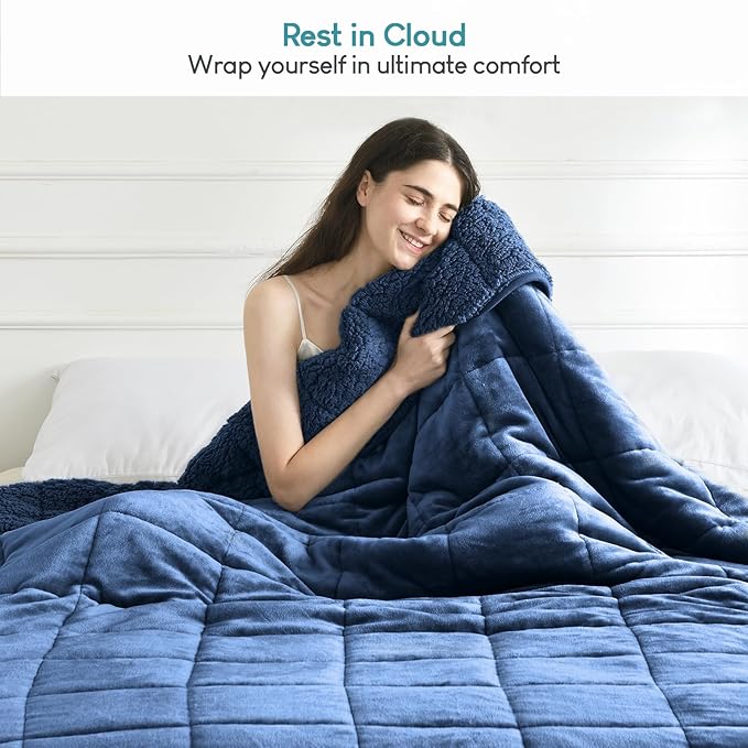 Cottonblue Weighted Blanket 20lbs 60x80 Inches, Soft Cozy Fleece Blanket On - Image 6