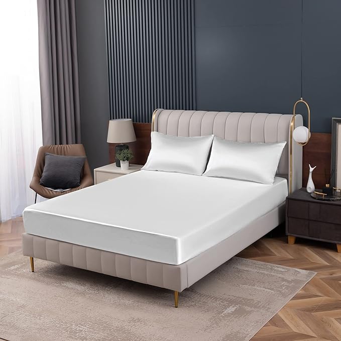 Homiest White Satin Fitted Sheet - Image 8