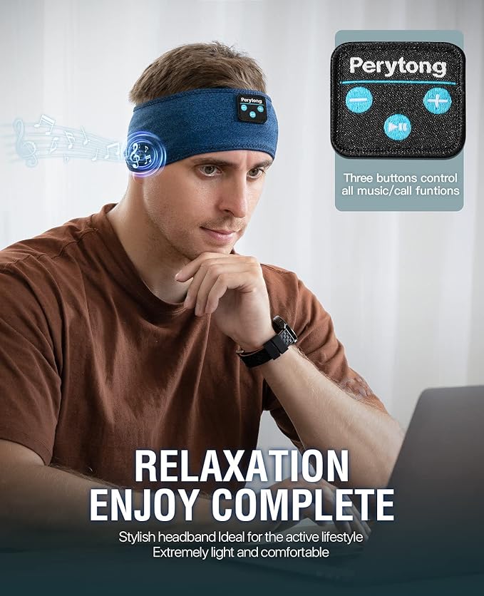Perytong Sleep Headphones Wireless, Air Travel, Meditation - Image 4