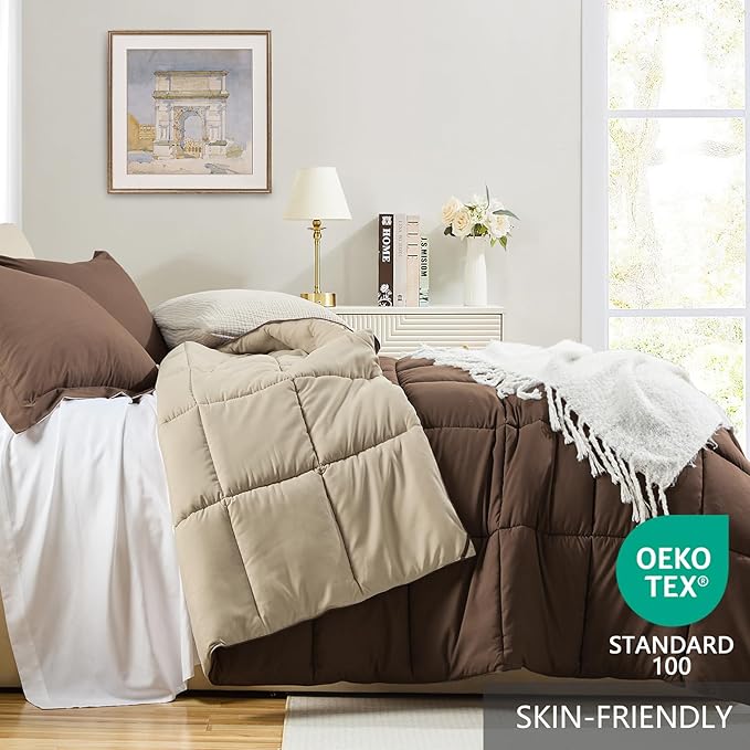 Homelike Moment California King Comforter Set Brown, Cal King Comforter Set - Image 3