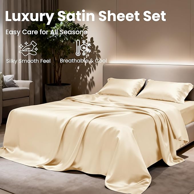 Love's cabin Full Size Satin Sheet Sets - Image 9