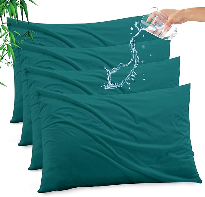 Gogreen Bamboo Rayon Waterproof Pillow Protector, Breathable Pillow Cover by GOGREEN