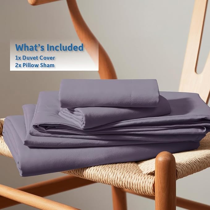 Nestl Grayish Purple California King Duvet Cover Sets - Image 9