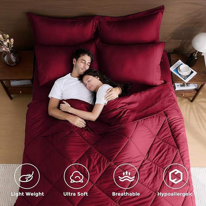 HEVUMYI Red King Comforter Set - Image 2