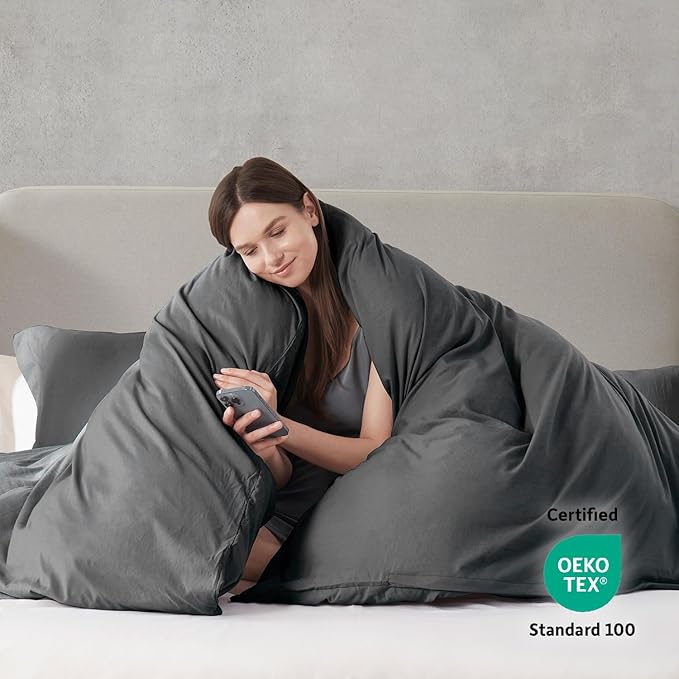 Nestl Grey Duvet Cover King Size - Image 3