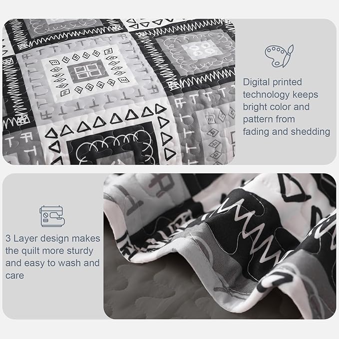 Exclusivo Mezcla Reversible Boho Quilts Queen Size - Image 5